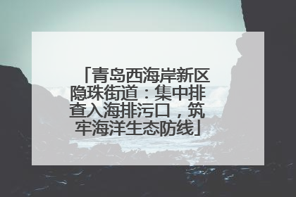 青岛西海岸新区隐珠街道：集中排查入海排污口，筑牢海洋生态防线